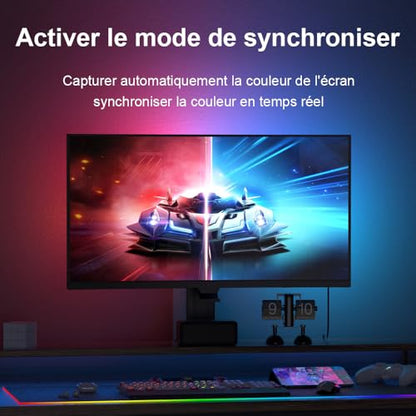 Banda LED RGBIC Lumtang pentru monitor, sincronizare culoare si muzica