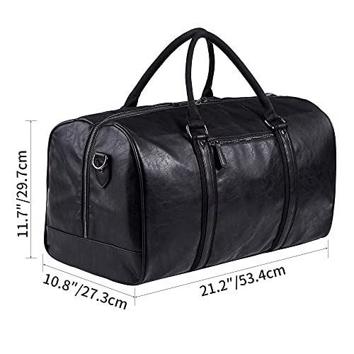 Geanta de calatorie din piele impermeabila, compartiment mare carry-on