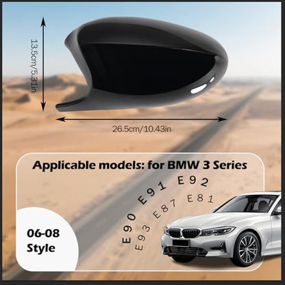 Capace oglinzi BMW Seria 3 E90/E91/E92/E93 2006-2008, negru lucios