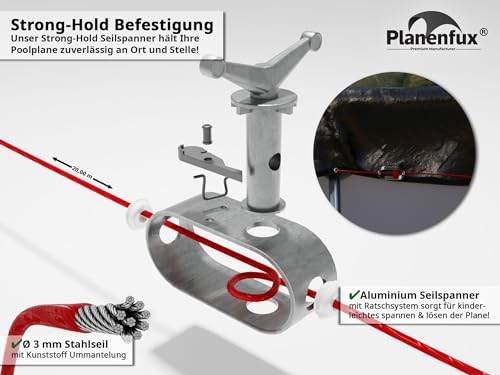 Prelata Piscina Rotunda Planenfux, pentru piscine cu diametru 550 cm, 2 in 1 Rezistenta UV, diametru 610 cm
