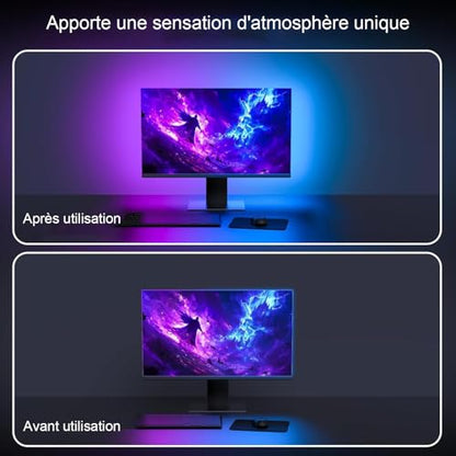 Banda LED RGBIC Lumtang pentru monitor, sincronizare culoare si muzica