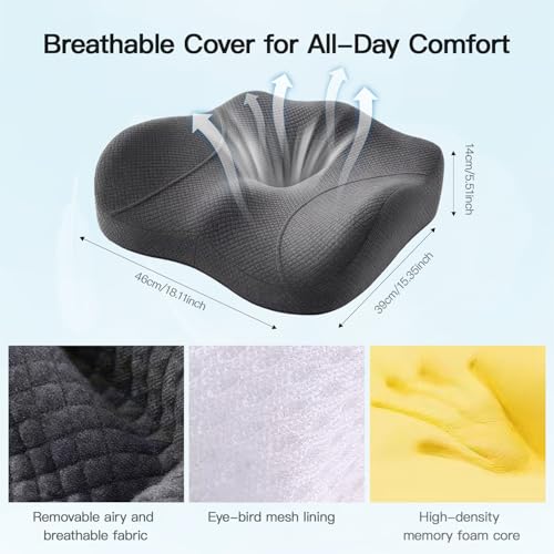 Perna scaun memory foam SOOPII - suport coccis, reducere durere, confort