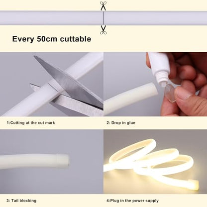 Banda LED COB 20m 4000K IP65 288LED/m 180W - Natural White