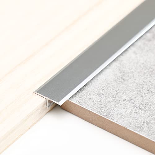 Profil T din aluminiu 0.9m x 2cm, finisaj matte silver