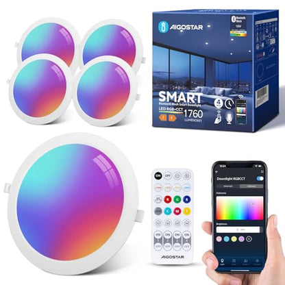 Spoturi LED smart 18W RGB 1760lm Bluetooth Mesh Aigostar, Alexa