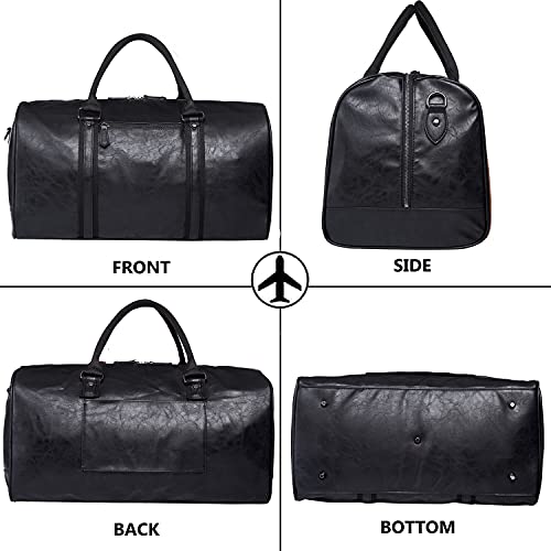 Geanta de calatorie din piele impermeabila, compartiment mare carry-on