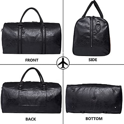 Geanta de calatorie din piele impermeabila, compartiment mare carry-on
