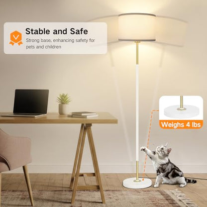 Lampa de podea OUTON dimabila, 3 temperaturi culoare, cu intrerupator de picior
