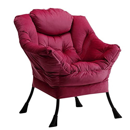 Fotoliu living din catifea HollyHOME, rosu, cu cotiere, confort sporit