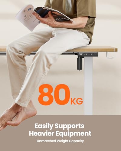Birou electric reglabil pe inaltime 120x60 cm ErGear cu 4 memorii, sit-stand