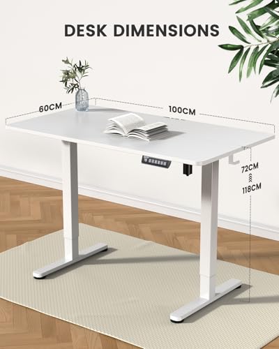 Birou electric reglabil 100x60 cm ErGear, 4 memorii, sit-stand ergonomic