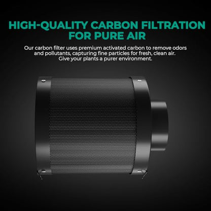 Filtru carbon activ 100 mm MARS HYDRO + control miros, miez carbon inlocuibil