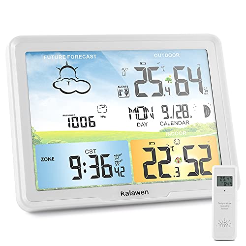 Statie meteo wireless cu senzor exterior Kalawen + ecran color DCF
