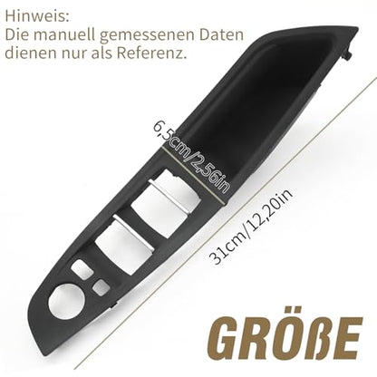 Set manere usa pentru BMW Seria 5 F10/F11 (520/530), maner interior + capace comenzi geam, partea sofer si pasager