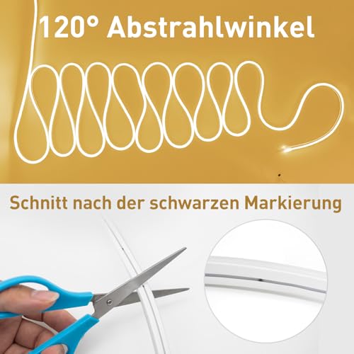Neon LED Strip 10 m ELOUYCKE + dimmable, warm white, waterproof silicon