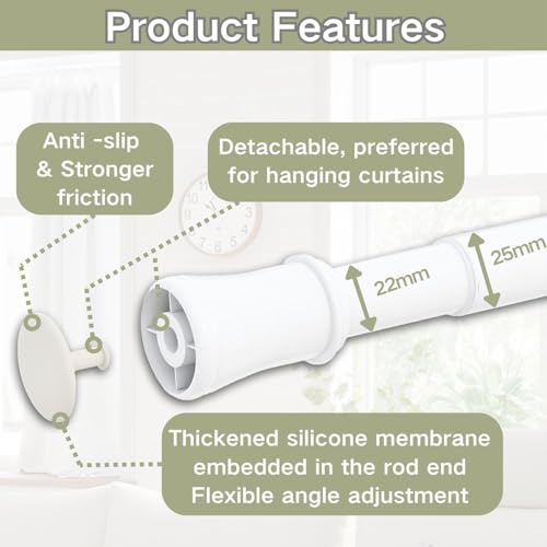 Tija telescopica perdea 185-250 cm + Tension Rod + montaj fara gauri