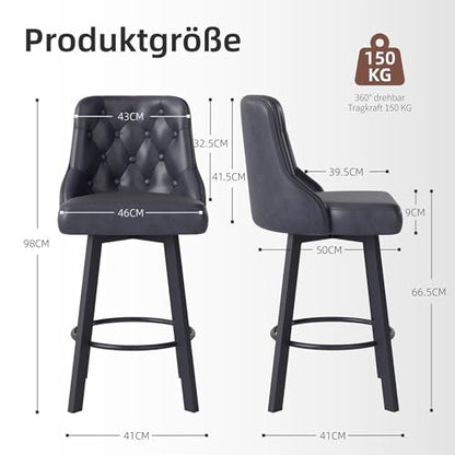 Scaune bar 66.5cm rotative 360° set 2 Youhauchair, PU impermeabil, 150kg