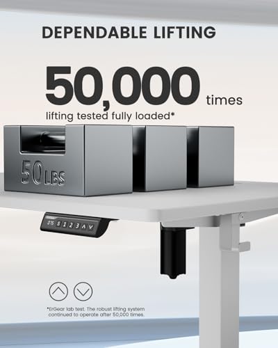 Birou electric reglabil 100x60 cm ErGear, 4 memorii, sit-stand ergonomic