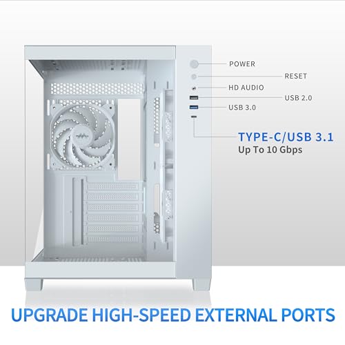 Carcasa PC Mid Tower Y6 MUSETEX, 5x120mm ARGB PWM, sticla 270°