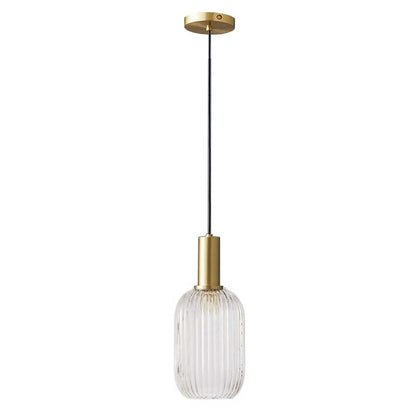 Lampa suspendata Clear Glass M E27 60W finisaj bronz