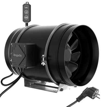 Ventilator tubular 200mm Brogachy cu PWM, motor trifazat, 1413 m3/h
