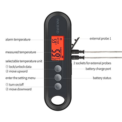 Termometru bucatarie IHT-2XP Inkbird cu 2 sonde, IPX5, reincarcabil