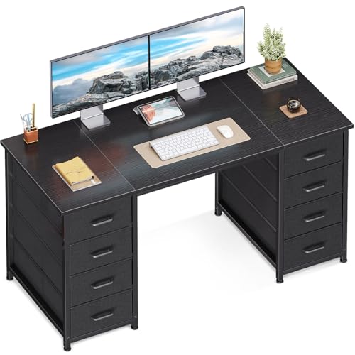 Birou office cu 8 sertare textile 120x48 cm Coleshome, depozitare robusta