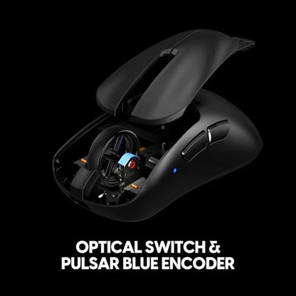 Mouse gaming wireless Pulsar Xlite V4 Large, ultra-usor 58g, 1ms, 32000 DPI, senzor optic XS-1 flagship, switch optic