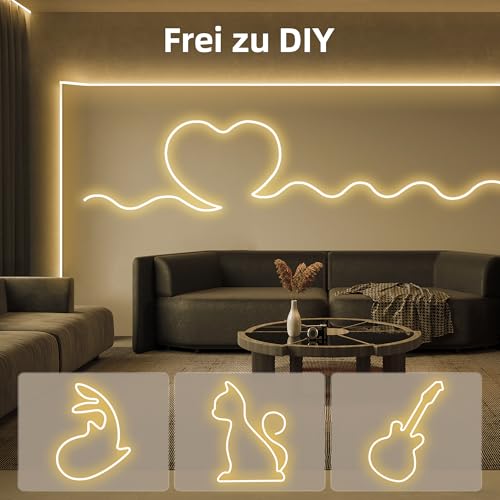 Neon LED Strip 10 m ELOUYCKE + dimmable, warm white, waterproof silicon