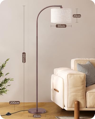 Lampa de podea arc 161 cm EDISHINE, abajur bej, soclu E27, orientabila