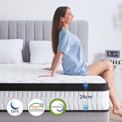 Saltea ortopedica Slily 160x200 cm, 24cm grosime, fermitate medie H3-H4 7 zone cu spuma confort