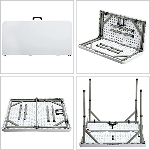 Masa plianta patrata 87 cm HollyHOME, alba, compacta pentru balcon si