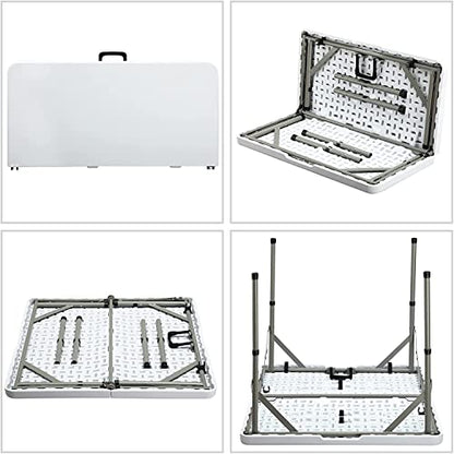 Masa plianta patrata 87 cm HollyHOME, alba, compacta pentru balcon si
