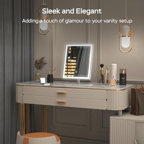 Oglinda machiaj 12" cu iluminare LED ANTENLICHT, 3 moduri culoare, dimabila