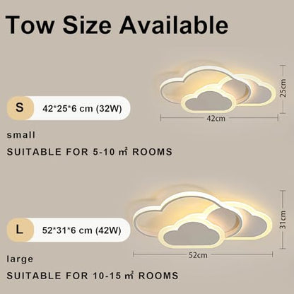 Plafoniera LED copii 42 cm dimabila cu telecomanda 32W - Clouds