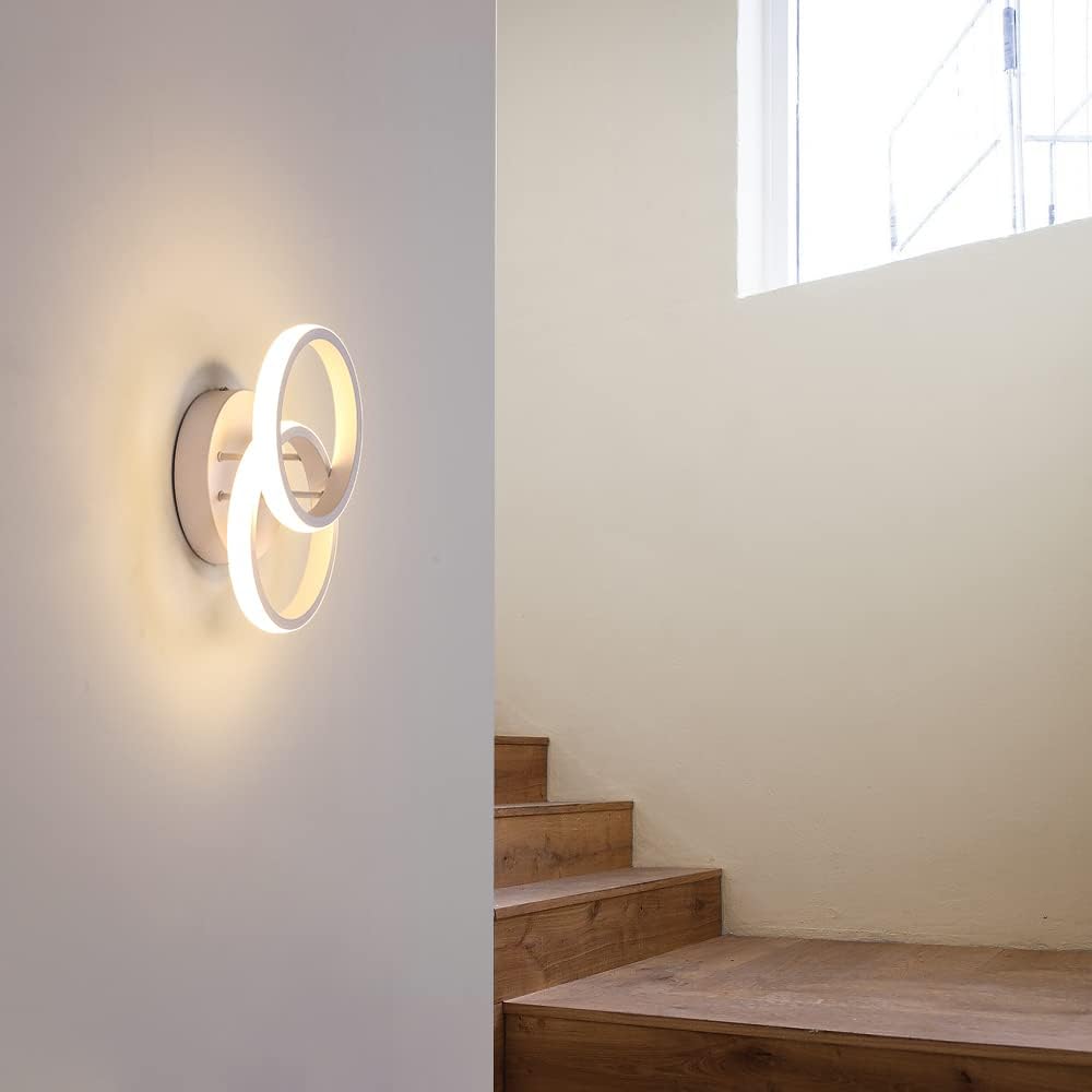 Goeco LED Ceiling Light, 2 Bulbs, Modern Round Design Ceiling Light, 3000 K Warm White Light, 22 W LED Lamp, Silicone Cover, LED Light for Living Room, Bedroom, Kitchen (White Model 1)