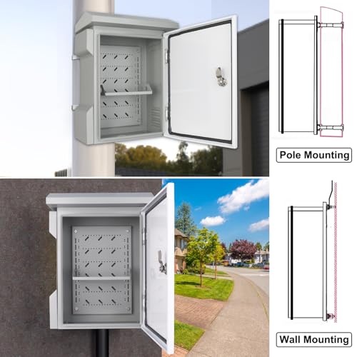 Cutie Electrica Exterior JUEDIFX IP65 Rezistenta la Apa Otel cu Gauri de Ventilatie 66.5x45x23 cm