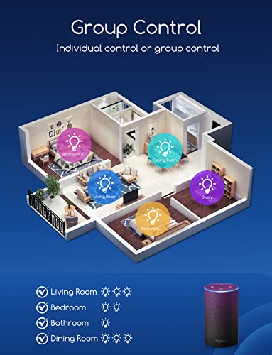 Bec smart G45 E14 6.5W (set 6) + Aigostar + RGBCW, control vocal si din