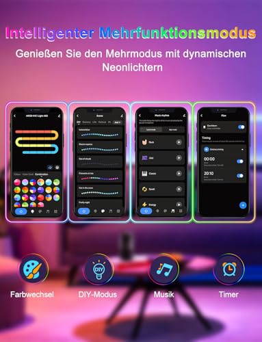 Banda LED Neon RGBIC 10m Smart control din app si telecomanda