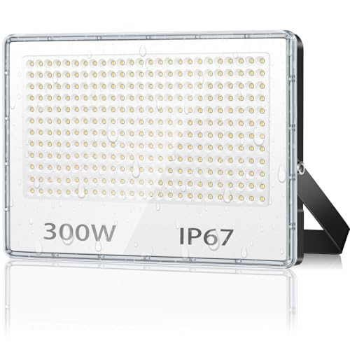 Proiector LED exterior 300W 30000lm IP67 + Lumina rece 6500K