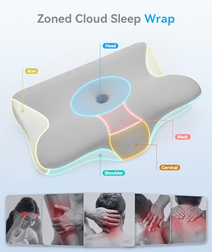 Perna cervicala 2 in 1 memory foam Restnature, suport ergonomic gat,