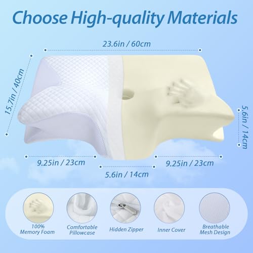 Perna ergonomica cervicala 2-in-1 HOMCA, spuma memorie, suport gat