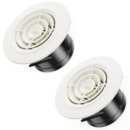 Grila ventilatie rotunda reglabila 100 mm + plasa insecte Hon&Guan, ABS