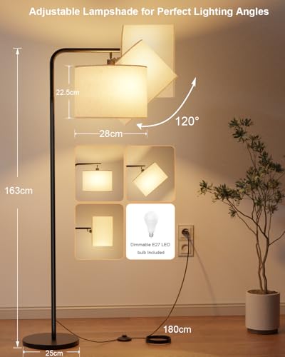 Lampa LED de podea cu telecomanda, 11 temperaturi de culoare si dimare fina