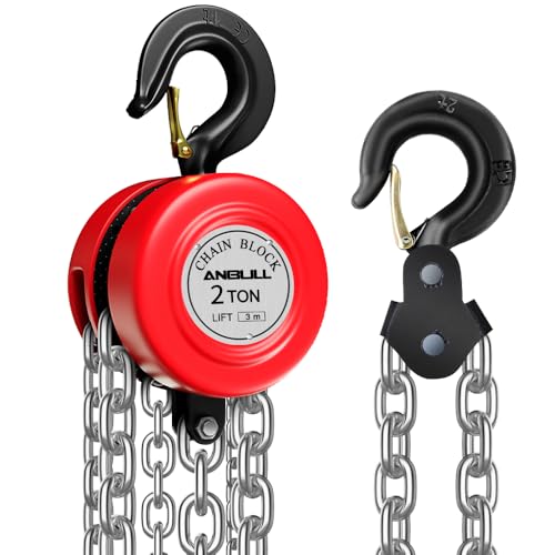 Palan manual Anbull 2T pentru ridicari sigure: 2000 kg, lant galvanizat