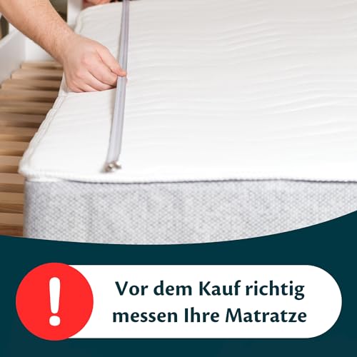 Topper saltea 180x200 cm 6 cm inaltime + Husa lavabila, curele fixare