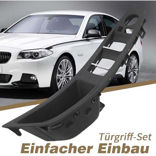 Set manere usa pentru BMW Seria 5 F10/F11 (520/530), maner interior + capace comenzi geam, partea sofer si pasager