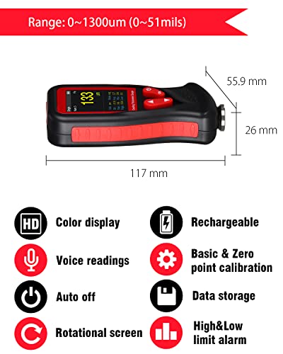 Tester grosime vopsea 0-1300um Wintact, memorie 1500, rotire 360, voce