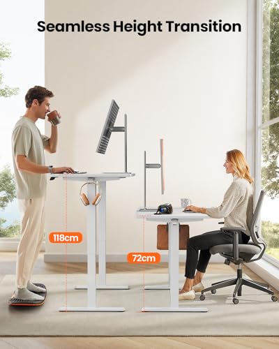 Birou electric reglabil pe inaltime 120x60 cm ErGear, 4 memorii, panou smart