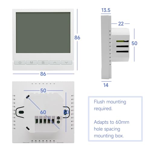 Termostat digital programabil TOL47-WP BEOK, incalzire pardoseala apa